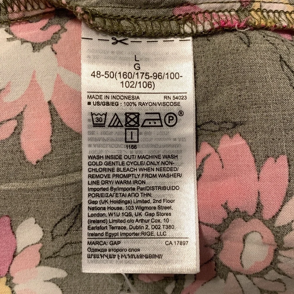 GAP Daisy Boho Peasant Blouse, Long Sleeve, Elastic Cuff, Ruffled Vee Neckline - Picture 11 of 11